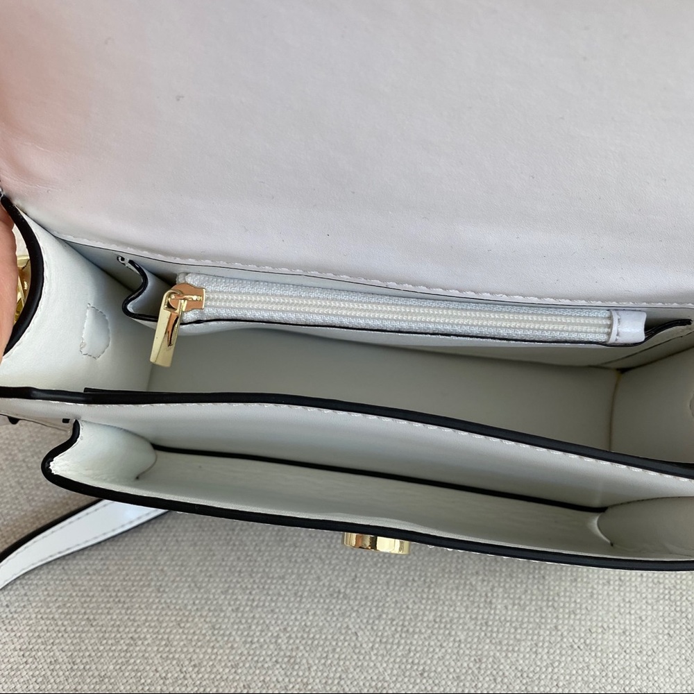The Bobbi Leather Small Crossbody Bag - White - Picture 10 of 11